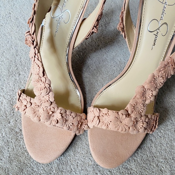 JESSICA SIMPSON Blush Flower Heeled Sandals - Picture 5 of 7